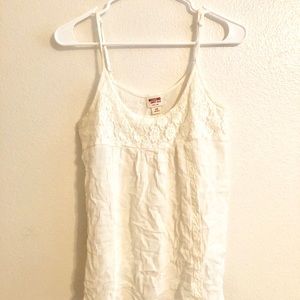 Mossimo White Lace Tank Top